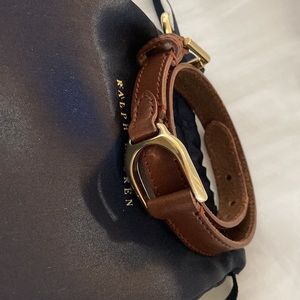 Ralph Lauren brown wrap stirrup bracelet